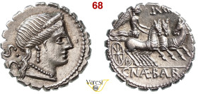 NAEVIA - C. Naevius Balbus (79 a.C.) Denario. B. 6 Syd. 769 Cr. 382/1 A.V. 427 4,20 g 18,1 mm Ag D/ Testa di Venere R/ La Vittoria su triga; sopra num...