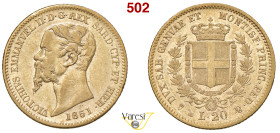 VITTORIO EMANUELE II, Re di Sardegna (1849-1861) 20 Lire 1851, Genova MIR 1055c Pagani 339 Au 6,44 g 21 mm BB+