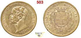 VITTORIO EMANUELE II, Re di Sardegna (1849-1861) 20 Lire 1851 senza sigla dell'incisore, Genova Gig. 3a Mont. 5 Au 6,45 g circa 21 mm RR • Sigillata B...