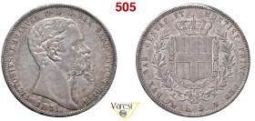 VITTORIO EMANUELE II, Re di Sardegna (1849-1861) 5 Lire 1851, Genova MIR 1057c Pagani 372 Ag 25 g circa 37 mm R • Sigillata SPL/q.FDC da Paolo Manfred...