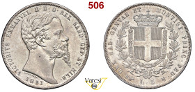 VITTORIO EMANUELE II, Re di Sardegna (1849-1861) 5 Lire 1851, Torino MIR 1057d Pagani 373 Ag 25,00 g 37 mm RR • Hairlines; Ex InAsta 42/1830 SPL
