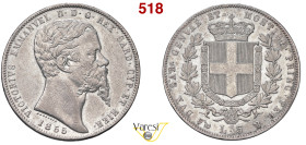 VITTORIO EMANUELE II, Re di Sardegna (1849-1861) 5 Lire 1855, Genova MIR 1057j Pagani 379 Ag 24,86 g 37 mm RR • Ex InAsta 37/1644 q.BB/BB