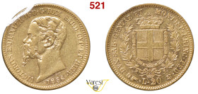 VITTORIO EMANUELE II, Re di Sardegna (1849-1861) 20 Lire 1856, Torino MIR 1055o Pagani 349 Au 6,45 g circa 21 mm RRR • Sigillata SPL+ da Num. Lago Mag...