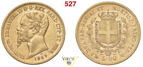 VITTORIO EMANUELE II, Re di Sardegna (1849-1861) 20 Lire 1859, Genova MIR 1055t Pagani 354 Au 6,45 g 21 mm BB+