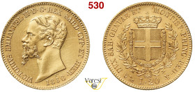 VITTORIO EMANUELE II, Re di Sardegna (1849-1861) 20 Lire 1860, Genova MIR 1055v Pagani 356 Au 6,45 g 21 mm • Hairlines q.FDC