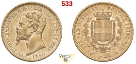 VITTORIO EMANUELE II, Re di Sardegna (1849-1861) 20 Lire 1860, Torino MIR 1055x Pagani 358 Au 6,44 g 21 mm BB÷SPL