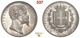 VITTORIO EMANUELE II, Re Eletto (1859-1861) 5 Lire 1859, Bologna MIR 1063a Pagani 432 Gig. 3 Mont. 106 Ag 24,95 g 36,8 mm RRR • Di insolita conservazi...