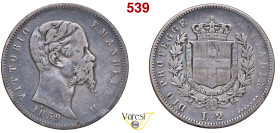 VITTORIO EMANUELE II, Re Eletto (1859-1861) 2 Lire 1859, Bologna MIR 1064a Pagani 434 Ag 9,82 g 27 mm RRR • Un paio di colpetti al bordo. Ex InAsta 73...