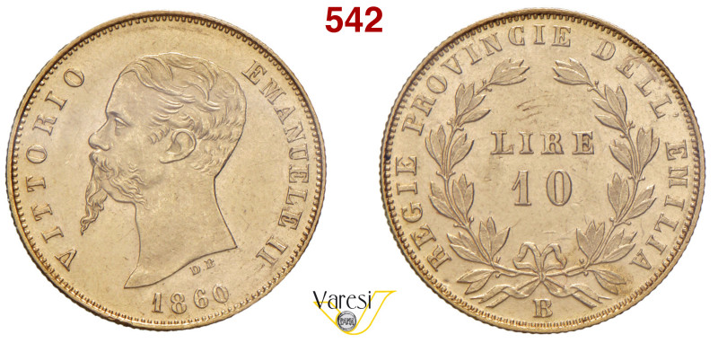 VITTORIO EMANUELE II, Re Eletto (1859-1861) 10 Lire 1860 B, Bologna MIR 1097c Pa...