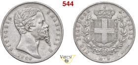 VITTORIO EMANUELE II, Re Eletto (1859-1861) 5 Lire 1860, Bologna MIR 1063b Pagani 433 Ag 24,81 g 37 g RR BB+