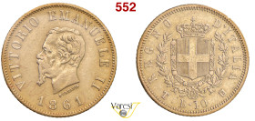 VITTORIO EMANUELE II, Re d'Italia (1861-1878) 10 Lire 1861, Torino MIR 1079a Pagani 476 Au 3,22 g circa 18 mm RRR • Sigillata BB+ da Num. Lago Maggior...