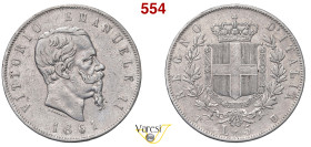 VITTORIO EMANUELE II, Re d'Italia (1861-1878) 5 Lire 1861, Torino MIR 1082a Pagani 482 Ag 24,84 g 37 mm RR q.BB