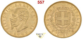 VITTORIO EMANUELE II, Re d'Italia (1861-1878) 20 Lire 1862, Torino MIR 1078c Pagani 456 Au 6,45 g 21 mm • Bei fondi lucenti q.SPL