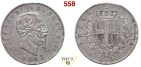 VITTORIO EMANUELE II, Re d'Italia (1861-1878) 5 Lire 1862, Napoli MIR 1082b Pagani 483 Ag 25 g circa 37 mm R • Sigillata SPL+ da Paolo Manfredini