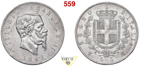 VITTORIO EMANUELE II, Re d'Italia (1861-1878) 5 Lire 1862, Torino MIR 1082c Pagani 484 Ag 24,91 g 37 mm RR • Un paio di colpetti al bordo BB