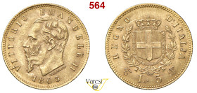 VITTORIO EMANUELE II, Re d'Italia (1861-1878) 5 Lire 1863, Torino MIR 1080a Pagani 479 Au 1,59 g 17 mm R SPL