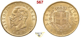 VITTORIO EMANUELE II, Re d'Italia (1861-1878) 20 Lire 1864, Torino MIR 1078e Pagani 458 Au 6,45 g 21 mm SPL