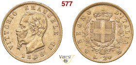 VITTORIO EMANUELE II, Re d'Italia (1861-1878) 20 Lire 1868, Torino MIR 1078i Pagani 462 Au 6,45 g 21 mm BB