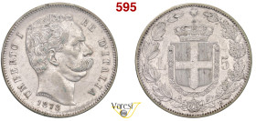 UMBERTO I (1878-1900) 5 Lire 1878, Roma MIR 1099a Pagani 589 Ag 25 g circa 37 mm • Sigillata SPL da Num. Lago Maggiore