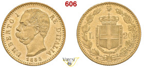 UMBERTO I (1878-1900) 20 Lire 1885, Roma MIR 1098j Pagani 581 Au 6,45 g 21 mm SPL+