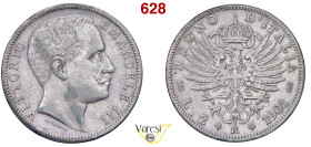 VITTORIO EMANUELE III (1900-1946) 2 Lire 1901 "Aquila araldica", Roma MIR 1139a Pagani 725 Ag 9,90 g 27 mm RR MB÷BB