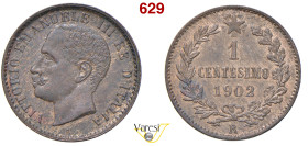 VITTORIO EMANUELE III (1900-1946) Centesimo 1902 "Valore", Roma MIR 1169a Pagani 940 Cu 0,97 g 15 mm RR q.FDC