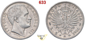 VITTORIO EMANUELE III (1900-1946) 2 Lire 1904 "Aquila araldica", Roma MIR 1139d Pagani 728 Ag 9,89 g 27 mm RR BB÷SPL