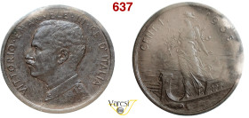 VITTORIO EMANUELE III (1900-1946) Centesimo 1908 "Italia su prora", Roma Pagani 945 Gig. 312 Mont. 422 Cu RR • Sigillata SPL da Piero Rollero