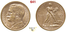 VITTORIO EMANUELE III (1900-1946) 20 Lire 1912 "Aratrice" (oro rosso), R, Roma MIR 1122a Pagani 656 Au 6,45 circa 21 mm circa • Sigillata q.FDC da Emi...