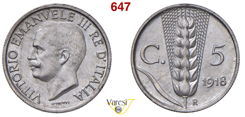 VITTORIO EMANUELE III (1900-1946) 5 Centesimi 1918 Progetto, Roma Pagani Prove 3...