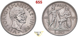 VITTORIO EMANUELE III (1900-1946) 20 Lire 1928 VI "Littore", Roma MIR 1128c Pagani 673 Ag 15,05 g 35 mm SPL÷FDC