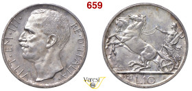 VITTORIO EMANUELE III (1900-1946) 10 Lire 1929 una rosetta "Biga", Roma MIR 1132g Pagani 694 Ag 10 g circa 27 mm R • Sigillata q.FDC da Emilio Tevere...