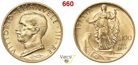VITTORIO EMANUELE III (1900-1946) 100 Lire 1931 IX "Italia su prora", Roma MIR 1118a Pagani 646 Au 8,80 g 23 mm FDC