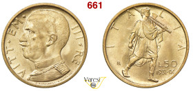 VITTORIO EMANUELE III (1900-1946) 50 Lire 1931 IX "Littore", Roma MIR 1123a Pagani 657 Au 4,38 g 20 mm FDC