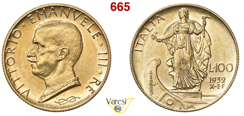 VITTORIO EMANUELE III (1900-1946) 100 Lire 1932 X "Italia su prora", Roma MIR 11...