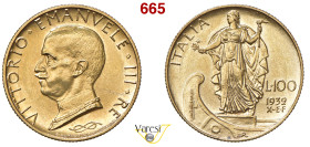 VITTORIO EMANUELE III (1900-1946) 100 Lire 1932 X "Italia su prora", Roma MIR 1118c Pagani 648 Au 8,80 g 23 mm • Hairlines SPL