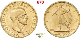 VITTORIO EMANUELE III (1900-1946) 100 Lire 1936 XIV "Littore", Roma MIR 1119a Pagani 650 Au 8,79 23 mm RR • Tiratura ufficiale di soli 812 esemplari !...