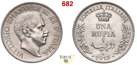 VITTORIO EMANUELE III - monetazione per la Somalia (1900-1946) Rupia 1913, Roma MIR 1175c Pagani 960 Ag 11,64 g 30 mm FDC