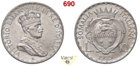 VITTORIO EMANUELE III - monetazione per la Somalia (1900-1946) 10 Lire 1925, Roma MIR 1181a Pagani 989 Ag 12,01 g 28 mm R SPL÷FDC