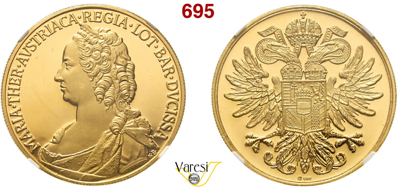 AUSTRIA - Medaglia al peso di 4 Ducati s.d. . Au 13,92 g 33 mm • in slab NGC PF6...