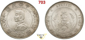 CINA - REPUBBLICA (1912-1949) Dollaro (1927) "Memento" Sun Yat-Sen. KM. 318a.1 L&M 49 Kahn 608 Ag 26,64 g 38,7 mm SPL