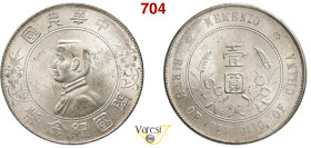 CINA - REPUBBLICA (1912-1949) Dollaro (1927) "Memento" Sun Yat-Sen. KM. 318a.1 L&M 49 Kahn 608 Ag 26,75 g 39 mm SPL÷FDC