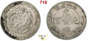 CINA - KIRIN - GUANG XU (1875-1908) 3 Mace 6 Candareens o 50 Cents (1898) . KM. 182.1 Ag 12,98 g 33,8 mm • Graffietti nei campi BB