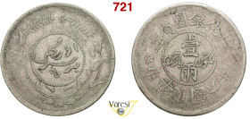 CINA - SINKIANG - REPUBBLICA (1912-1949) 1 Sar o Tael Y. 6 (1917), Tihwa KM. 45 L&M 837 Kahn 1265 Ag 35,11 g 39,3 mm BB