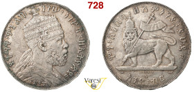 ETIOPIA - MENELIK II (1889-1913) 1 Birr 1889 EE (1897), A, Parigi KM. 5 Ag 28,12 g 40,3 mm • Gradevole patina BB+