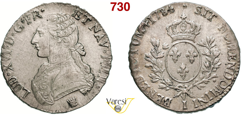 FRANCIA - LUIGI XVI (1774-1793) Scudo 1784, I, Limoges Gad. 356 Ag 29,32 g 39,9 ...
