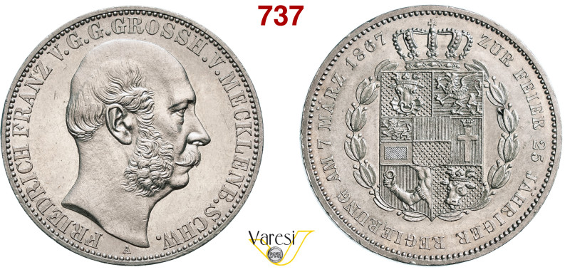 GERMANIA - Mecklenburg/Schwerein - FRIEDRICH FRANZ II (1842-1883) Vereinstaler 1...