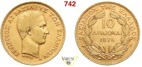GRECIA - GIORGIO I (1863-1913) 10 Dracme 1876, A, Parigi Fr. 16 Au 3,21 g 18,9 mm BB