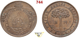 HONDURAS - REPUBBLICA 8 Pesos 1862, Tegucigalpa KM. 27 Ae 28,08 g 40,7 mm SPL