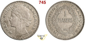 INDOCINA FRANCESE - Piastra 1931 . Lecompte 312 Ag 19,87 g 34,8 mm • Piccolo colpo al bordo q.SPL